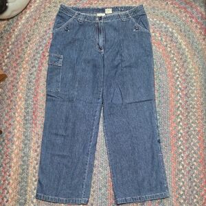 90s Vintage 100% Cotton Wide Leg Cargo Jeans
